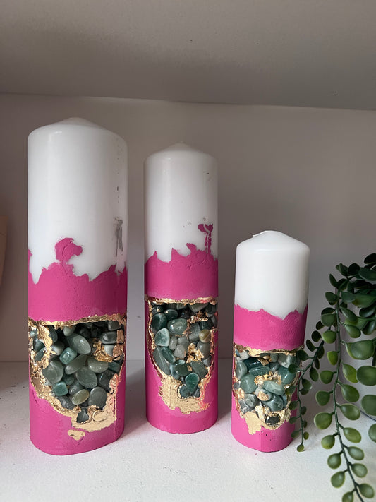 Concrete Candle - Pink