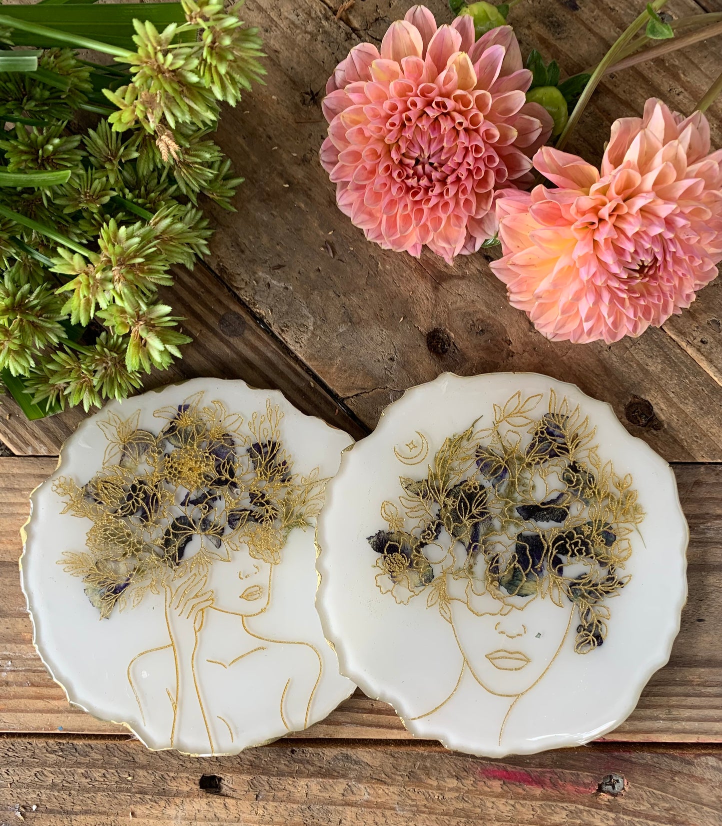 Flower Lady 1, set of 2